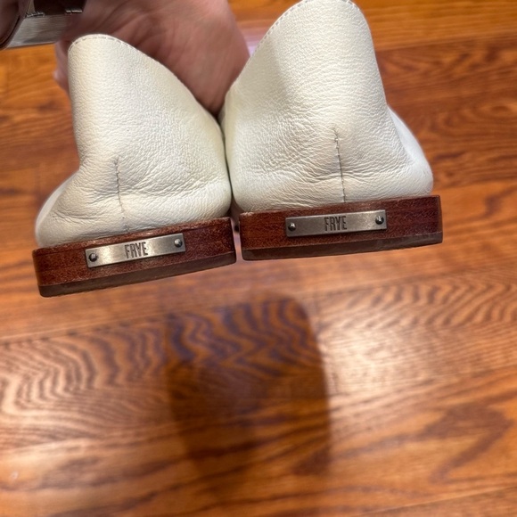 Frye Claire Woven Leather Ballet Flats Cream White Square Toe Size 10 EUC - Picture 7 of 8